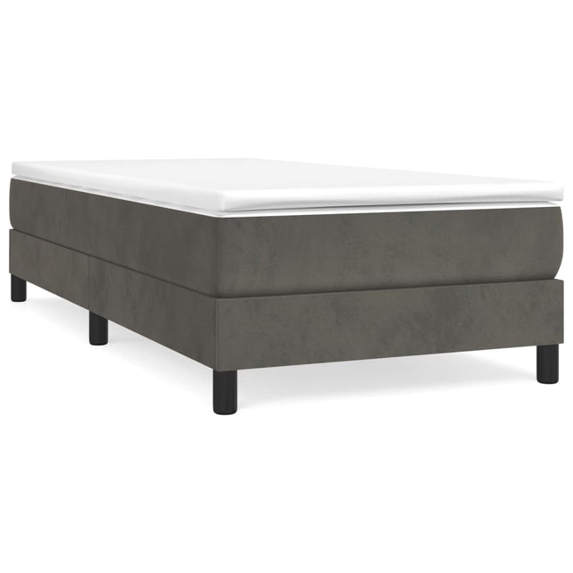 Giroletto a Molle con Materasso Grigio Scuro 80x200 cm Velluto
