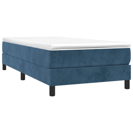 Giroletto a Molle con Materasso Blu Scuro 80x200 cm in Velluto