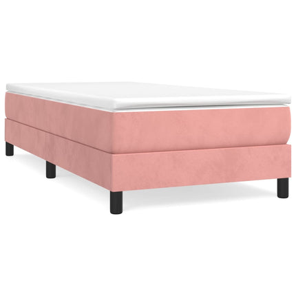 Giroletto a Molle con Materasso Rosa 90x190 cm in Velluto
