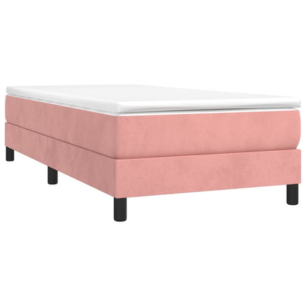 Giroletto a Molle con Materasso Rosa 90x190 cm in Velluto