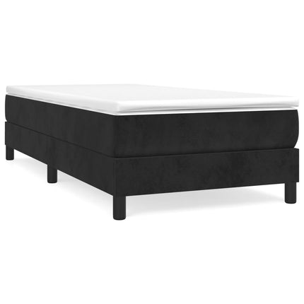 Giroletto a Molle con Materasso Nero 90x200 cm in Velluto