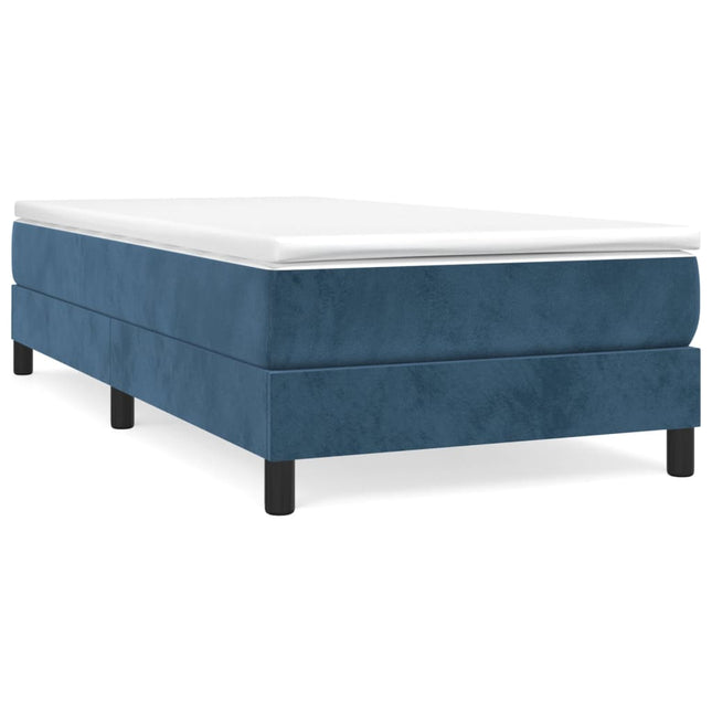 Giroletto a Molle con Materasso Blu Scuro 90x200 cm in Velluto