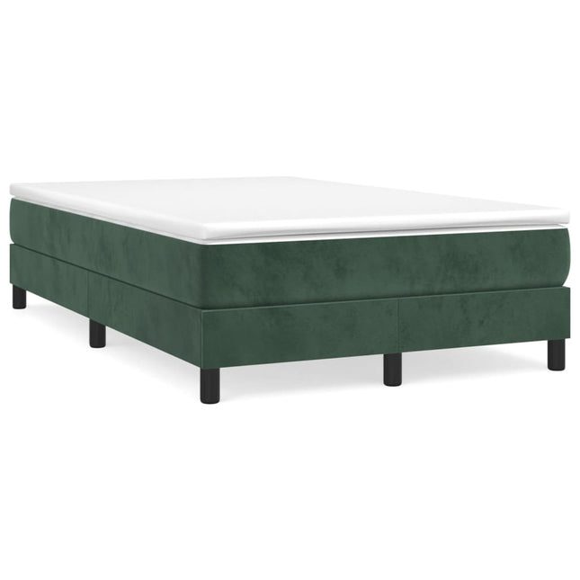 Giroletto a Molle con Materasso Verde Scuro 120x200 cm Velluto