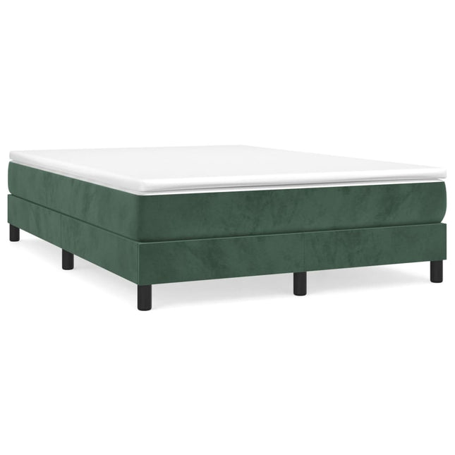 Giroletto a Molle con Materasso Verde Scuro 140x190 cm Velluto
