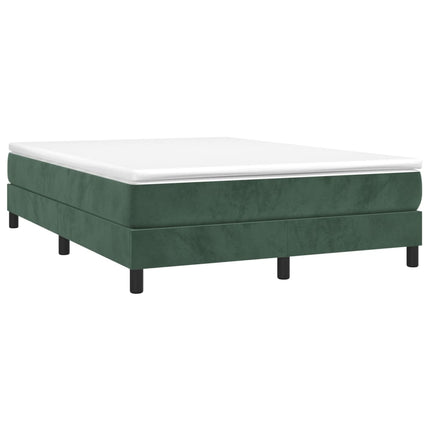 Giroletto a Molle con Materasso Verde Scuro 140x190 cm Velluto
