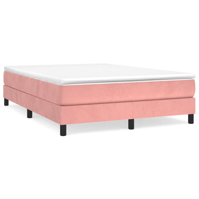 Giroletto a Molle con Materasso Rosa 140x190 cm in Velluto