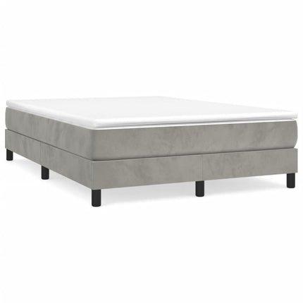 Giroletto a Molle con Materasso Grigio Chiaro 140x200cm Velluto