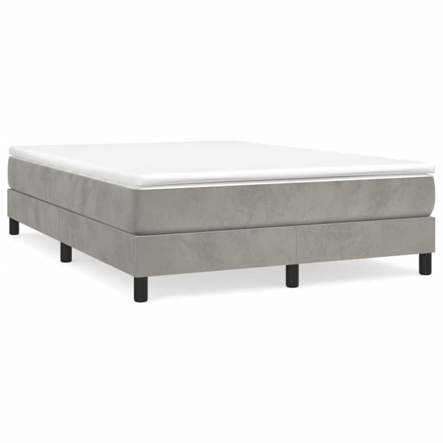 Giroletto a Molle con Materasso Grigio Chiaro 140x200cm Velluto