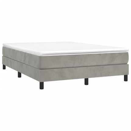 Giroletto a Molle con Materasso Grigio Chiaro 140x200cm Velluto