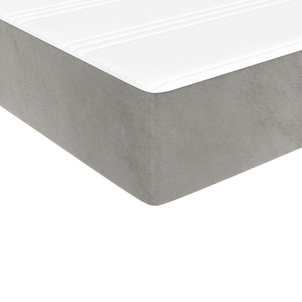Giroletto a Molle con Materasso Grigio Chiaro 140x200cm Velluto
