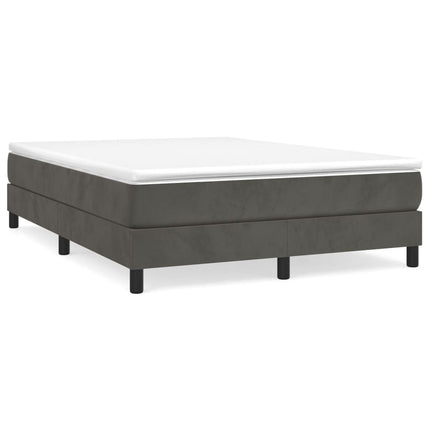 Giroletto a Molle con Materasso Grigio Scuro 140x200 cm Velluto