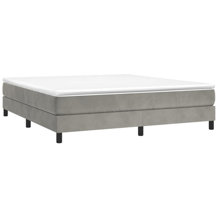 Giroletto a Molle con Materasso Grigio Chiaro 160x200cm Velluto