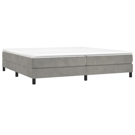 Giroletto a Molle con Materasso Grigio Chiaro 200x200cm Velluto