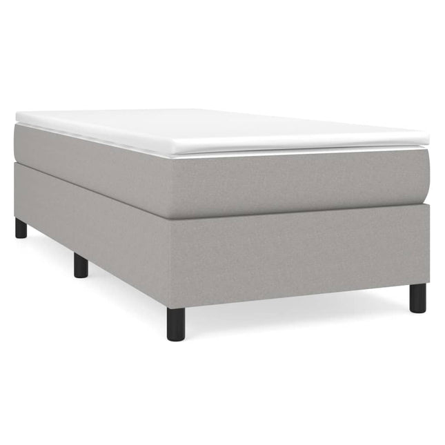 Giroletto a Molle con Materasso Grigio Chiaro 90x190 cm Tessuto