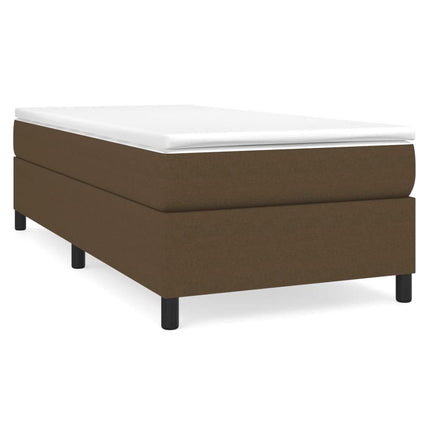 Giroletto a Molle con Materasso Marrone Scuro 90x190cm Tessuto