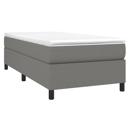 Giroletto a Molle con Materasso Grigio Scuro 90x200 cm Tessuto