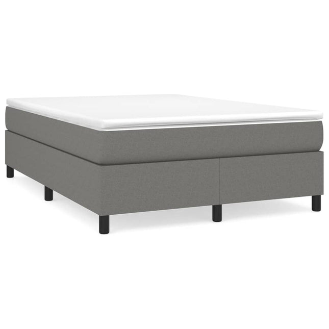 Giroletto a Molle con Materasso Grigio Scuro 140x190 cm Tessuto