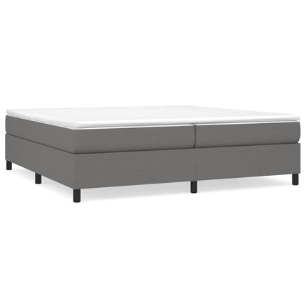 Giroletto a Molle con Materasso Grigio Scuro 200x200 cm Tessuto