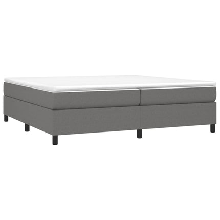 Giroletto a Molle con Materasso Grigio Scuro 200x200 cm Tessuto
