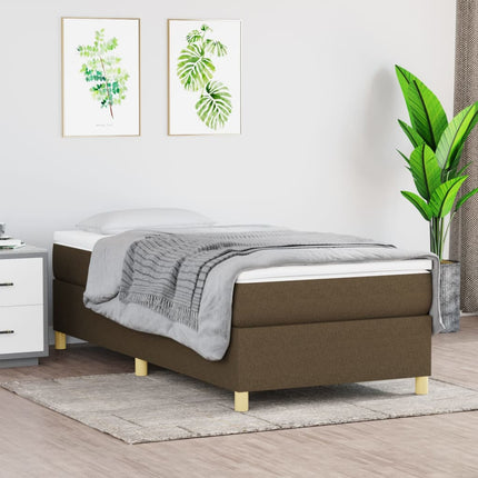 Giroletto a Molle con Materasso Marrone Scuro 80x200 cm Tessuto