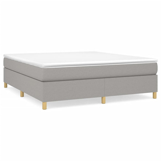 Giroletto a Molle con Materasso Grigio Chiaro160x200 cm Tessuto