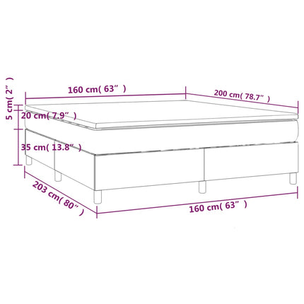 Giroletto a Molle con Materasso Tortora 160x200 cm in Tessuto