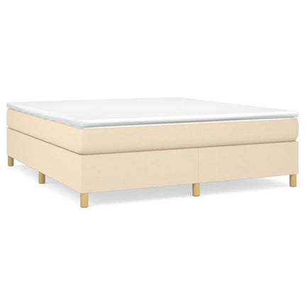 Giroletto a Molle con Materasso Crema 180x200 cm in Tessuto