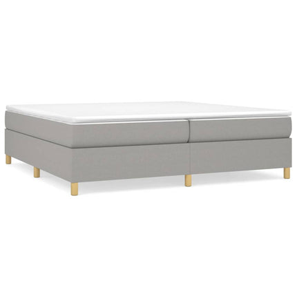 Giroletto a Molle con Materasso Grigio Chiaro 200x200cm Tessuto