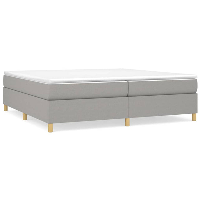 Giroletto a Molle con Materasso Grigio Chiaro 200x200cm Tessuto