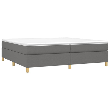 Giroletto a Molle con Materasso Grigio Scuro 200x200 cm Tessuto