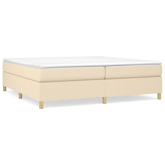 Giroletto a Molle con Materasso Crema 200x200 cm in Tessuto