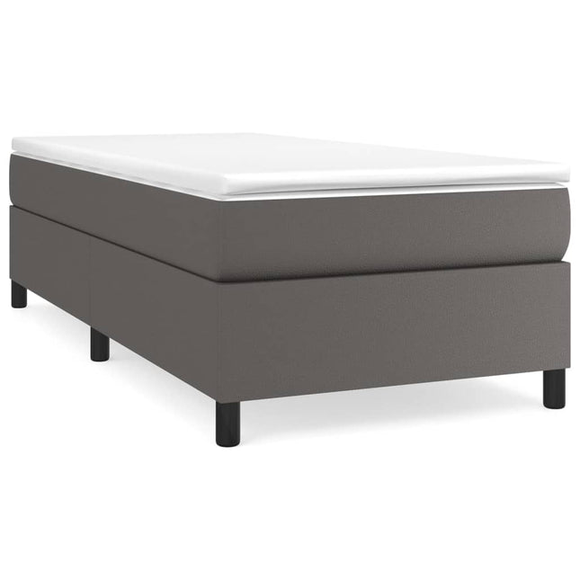 Giroletto a Molle con Materasso Grigio 100x200 cm in Similpelle