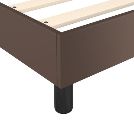Giroletto a Molle con Materasso Marrone 160x200cm in Similpelle