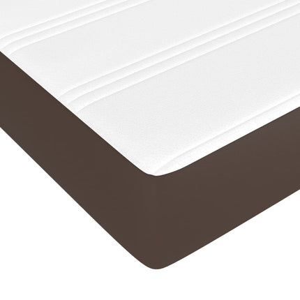 Giroletto a Molle con Materasso Marrone 180x200cm in Similpelle