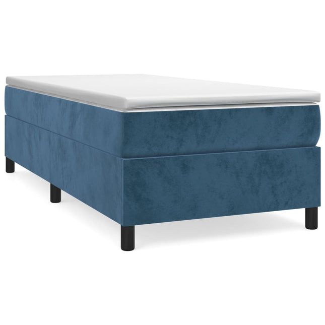 Giroletto a Molle con Materasso Blu Scuro 80x200 cm in Velluto