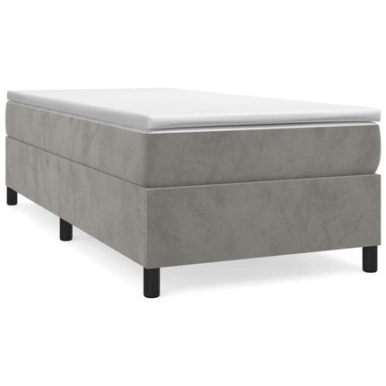Giroletto a Molle con Materasso Grigio Chiaro 90x190 cm Velluto