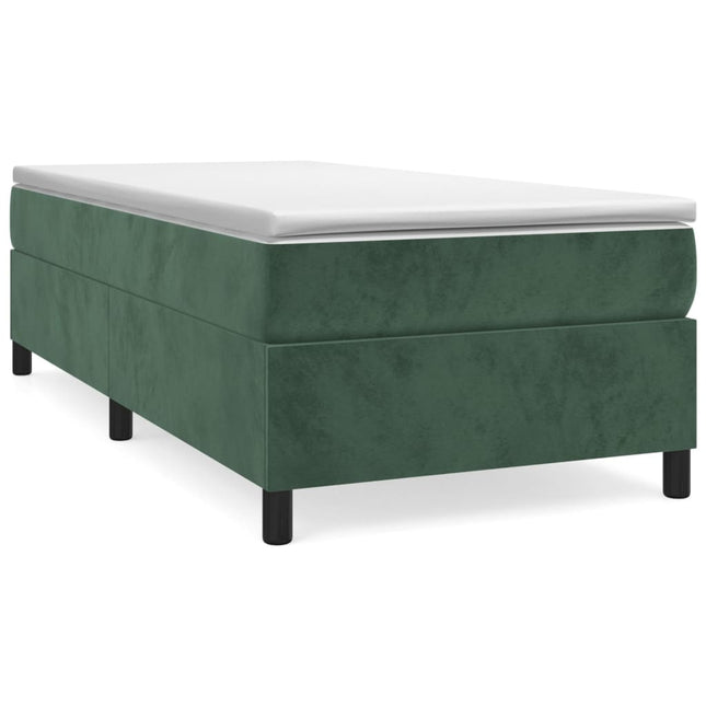 Giroletto a Molle con Materasso Verde Scuro 90x190 cm Velluto