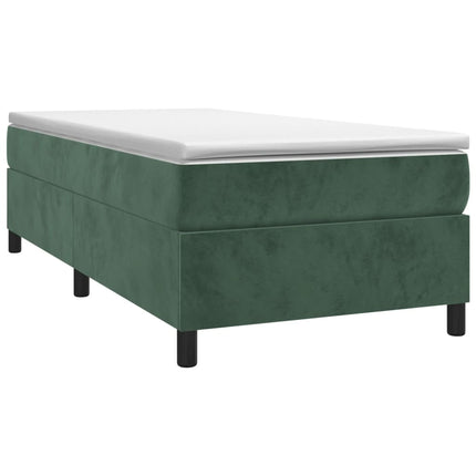 Giroletto a Molle con Materasso Verde Scuro 90x190 cm Velluto