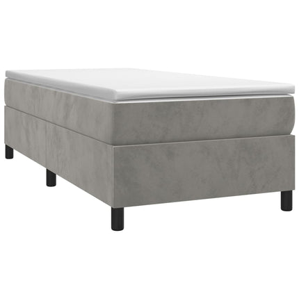 Giroletto a Molle con Materasso Grigio Chiaro 90x200 cm Velluto