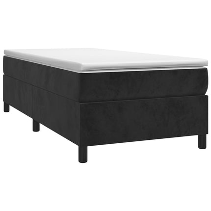 Giroletto a Molle con Materasso Nero 90x200 cm in Velluto
