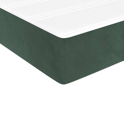 Giroletto a Molle con Materasso Verde Scuro 100x200 cm Velluto
