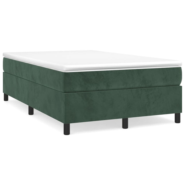 Giroletto a Molle con Materasso Verde Scuro 120x200 cm Velluto