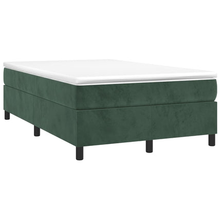 Giroletto a Molle con Materasso Verde Scuro 120x200 cm Velluto
