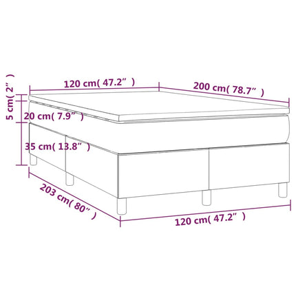 Giroletto a Molle con Materasso Verde Scuro 120x200 cm Velluto