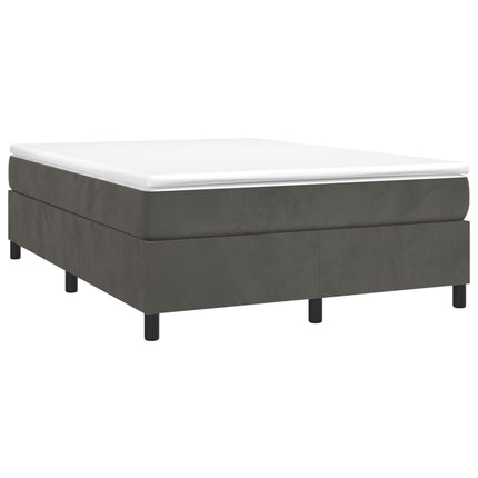Giroletto a Molle con Materasso Grigio Scuro 140x190 cm Velluto