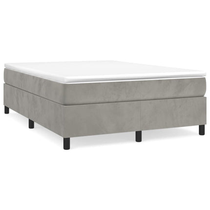 Giroletto a Molle con Materasso Grigio Chiaro 140x200cm Velluto