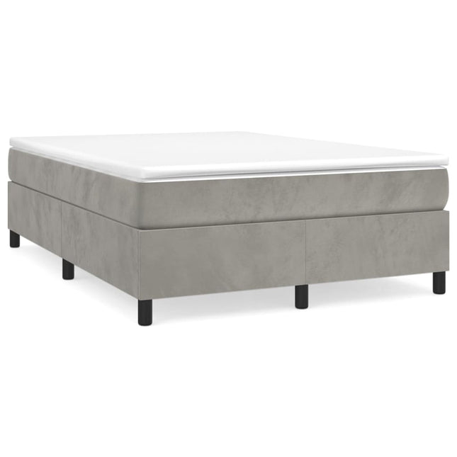 Giroletto a Molle con Materasso Grigio Chiaro 140x200cm Velluto