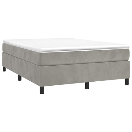 Giroletto a Molle con Materasso Grigio Chiaro 140x200cm Velluto