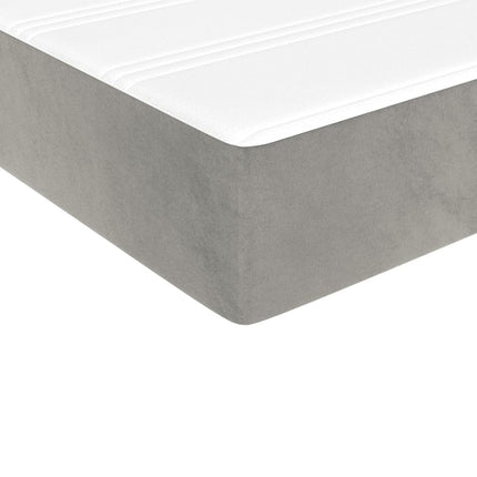 Giroletto a Molle con Materasso Grigio Chiaro 140x200cm Velluto