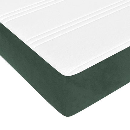Giroletto a Molle con Materasso Verde Scuro 160x200 cm Velluto
